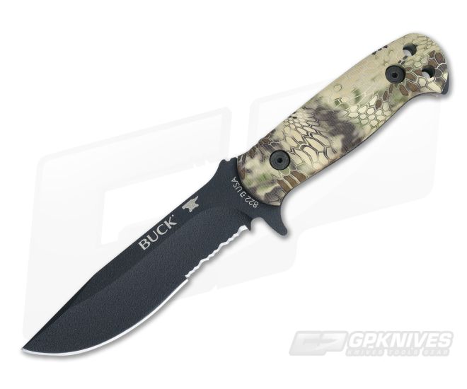 Buck 822 Sentry Kryptek Highlander Black Fixed Knife - BU-0822CMX26