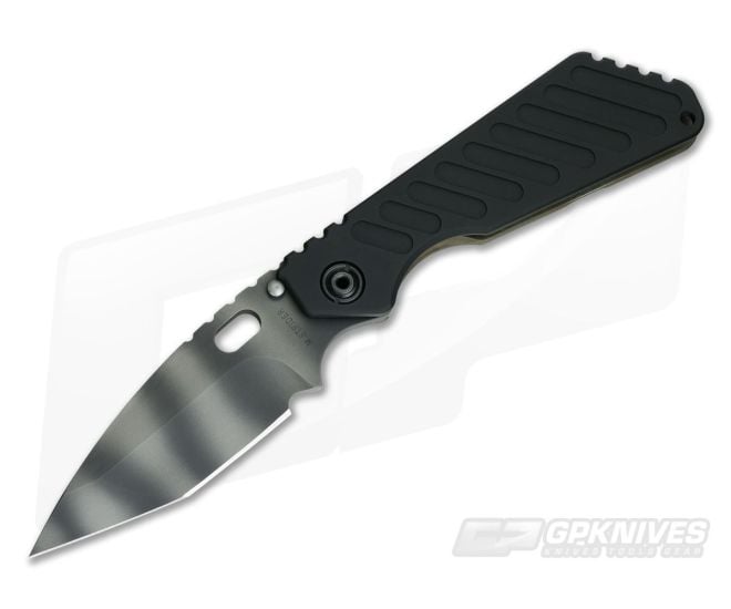 M. Strider Knives SMF Tanto Tiger Stripe 20CV Grooved Aluminum Flamed Titanium - MSK-082