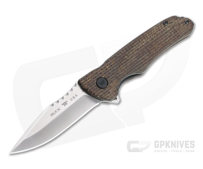 Buck Sprint Pro Flipper Satin S30V Burlap Micarta Folder 0841BRS1 - BU-0841BRS1