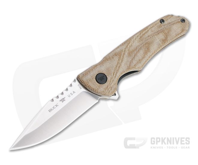 Buck Sprint Pro Flipper Satin S30V Natural Canvas Micarta Folder 0841TNS - BU-0841TNS