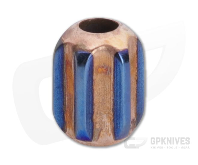Ti Survival Titanium Copper Hex XL Lanyard Bead Polished Blue Anodized - TS-084