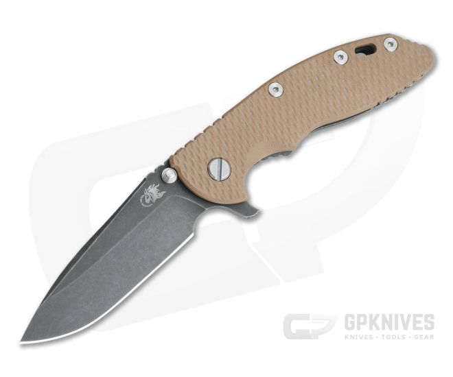 Hinderer XM-18 3.5" Coyote Tan G10 Tri-Way Spear Point Battle Black 20CV 0857 - HK-0857