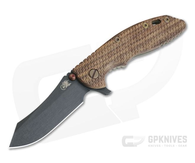 Hinderer XM-18 3.5" Vintage Series Parkerized O1 Skinner Textured Walnut Battle Green Tri-Way Pivot Flipper 0859 - HK-0859
