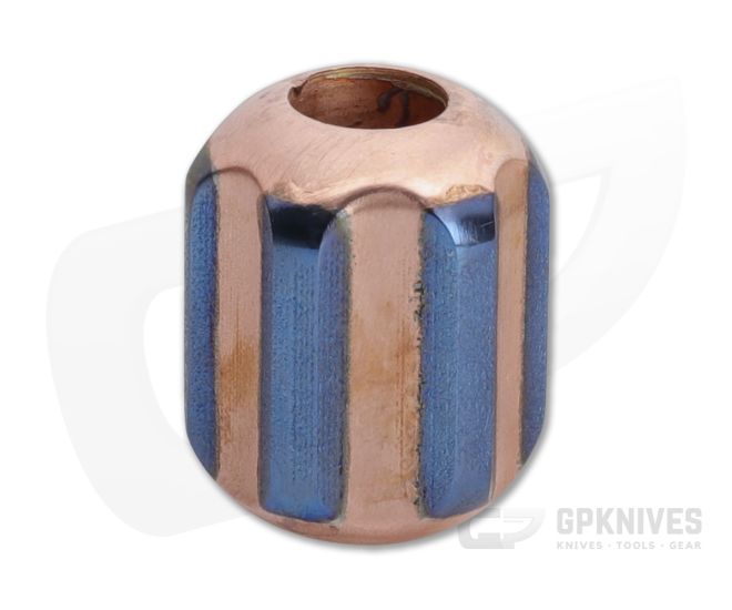 Ti Survival Titanium Copper Hex XXL Lanyard Bead Polished Blue Anodized - TS-085