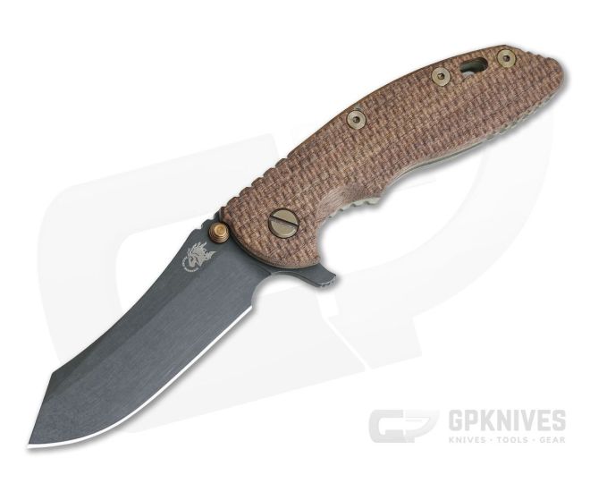 Hinderer XM-18 3.5" Vintage Series Parkerized O1 Skinner Textured Walnut Battle Green Tri-Way Pivot Flipper 0860 - HK-0860