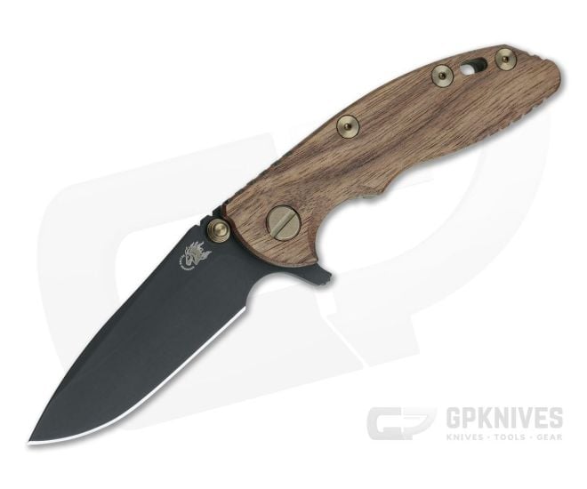 Hinderer XM-18 3" Vintage Series Parkerized O1 Spear Point Smooth Walnut Battle Green Tri-Way Pivot Flipper 0884 - HK-0884