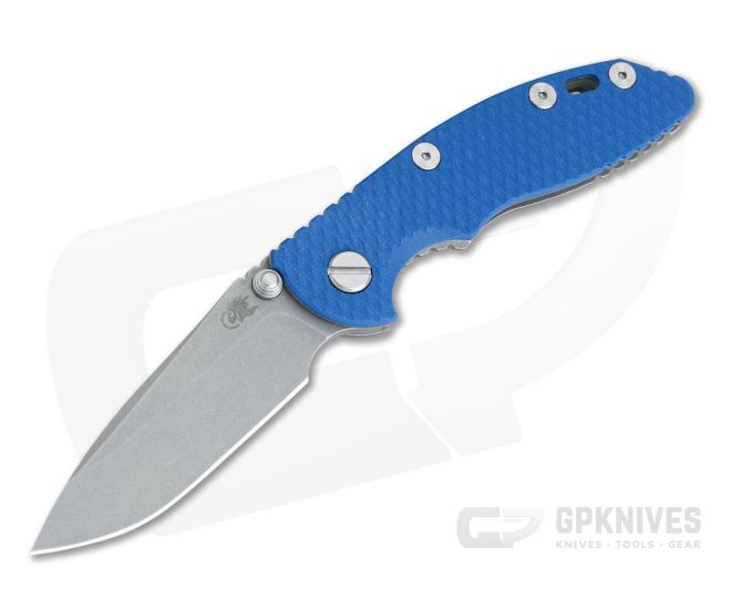 Hinderer XM-18 3" NoN Flipper Working Finish 20CV Spear Point Blue G10 Tri-Way Pivot Folder - HK-0903