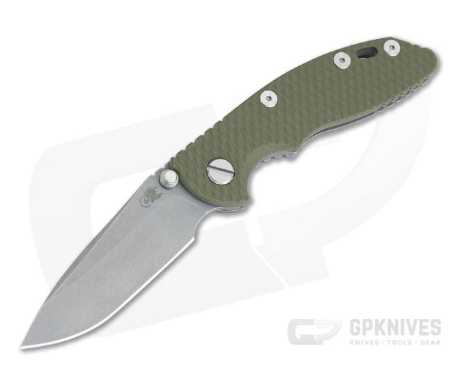 Hinderer XM-18 3" NoN Flipper Working Finish 20CV Spear Point OD Green G10 Tri-Way Pivot Folder - HK-0905