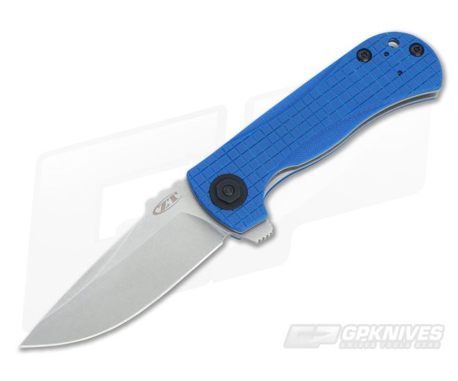 Zero Tolerance 0909 Flipper with Custom Blue Grid G10 Scales - ZT-0909-002