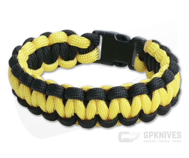 Paracord Bracelet Black and Yellow Medium - AC-09221