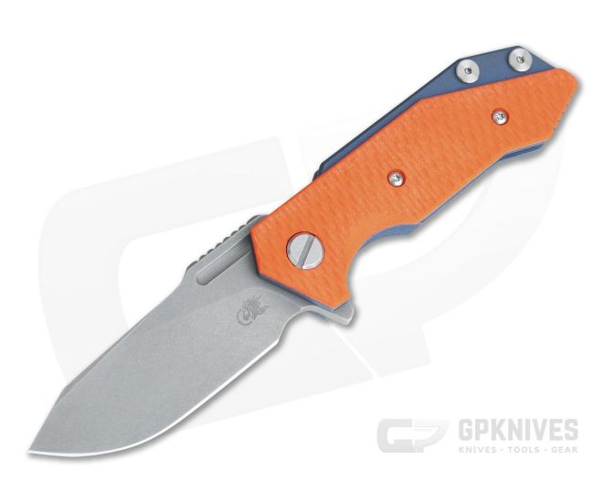 Hinderer Knives Half Track Slicer 20CV Battle Blue Orange G10 Tri-Way Flipper - HK-0933