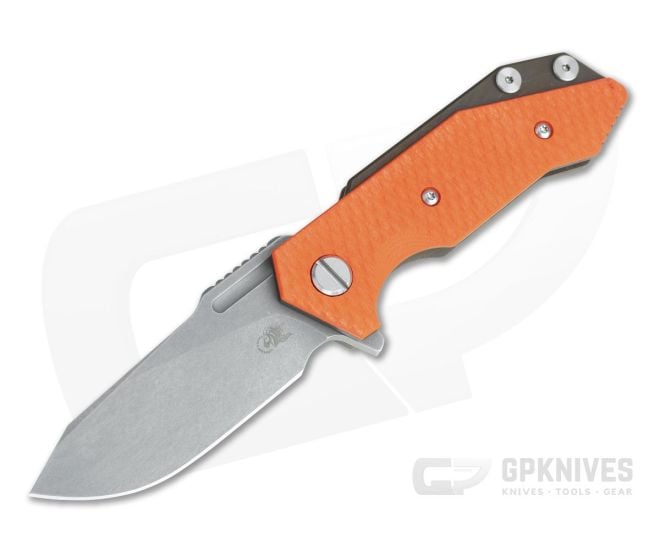Hinderer Knives Half Track Slicer 20CV Battle Bronze Orange G10 Tri-Way Flipper - HK-0936