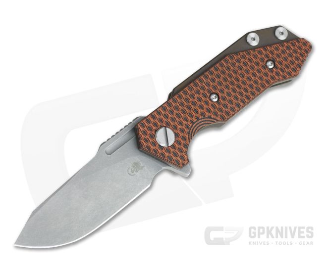 Hinderer Knives Half Track Slicer 20CV Battle Bronze Orange/Black G10 Tri-Way Flipper - HK-0938