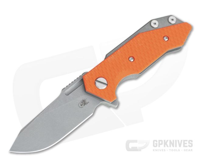 Hinderer Knives Half Track Slicer 20CV Working Finish Orange G10 Tri-Way Flipper - HK-0945