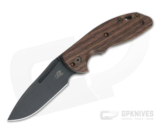 Hinderer XM Slippy Vintage Series Black O1 Spear Point Smooth Walnut Battle Green Slip Joint 0946 - HK-0946