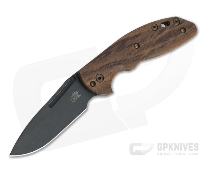 Hinderer XM Slippy Vintage Series Black O1 Spear Point Smooth Walnut Battle Green Slip Joint 0952 - HK-0952