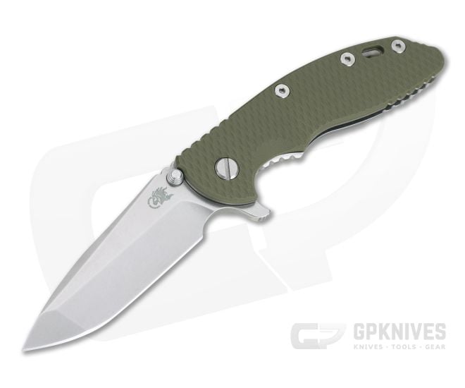 Hinderer XM-18 3.5" Stonewashed S45VN Spanto OD Green G10 Tri-Way Flipper 0958 - HK-0958