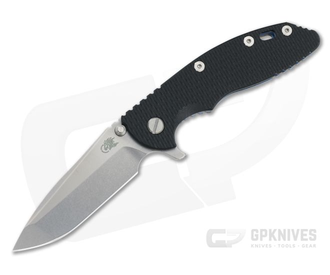 Hinderer XM-18 3.5" Stonewashed S45VN Spanto Black G10 Blue Tri-Way Flipper 0964 - HK-0964