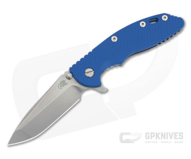 Hinderer XM-18 3.5" Stonewashed S45VN Spanto Blue G10 Blue Tri-Way Flipper 0965 - HK-0965