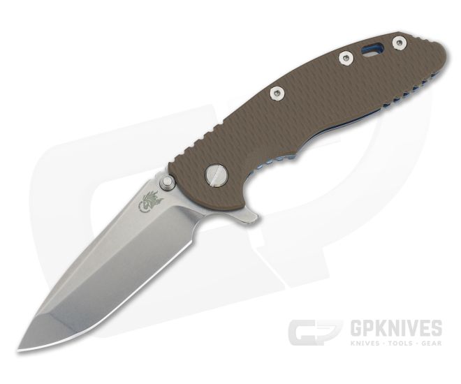 Hinderer XM-18 3.5" Stonewashed S45VN Spanto FDE G10 Blue Tri-Way Flipper 0967 - HK-0967