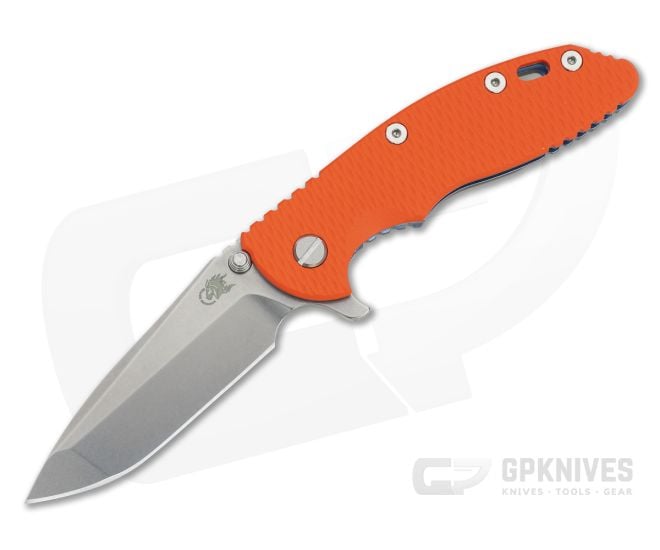 Hinderer XM-18 3.5" Stonewashed S45VN Spanto Orange G10 Blue Tri-Way Flipper 0968 - HK-0968