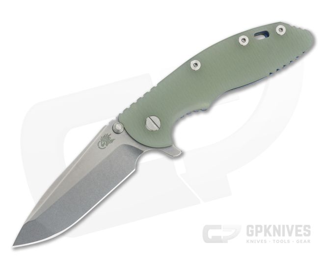 Hinderer XM-18 3.5" Stonewashed S45VN Spanto Jade G10 Blue Tri-Way Flipper 0970 - HK-0970