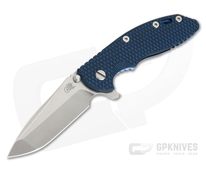 Hinderer XM-18 3.5" Stonewashed S45VN Spanto Blue/Black G10 Blue Tri-Way Flipper 0971 - HK-0971
