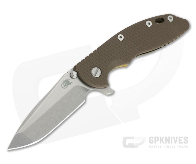 Hinderer XM-18 3.5" Stonewashed S45VN Spanto FDE G10 Bronze Tri-Way Flipper 0975 - HK-0975