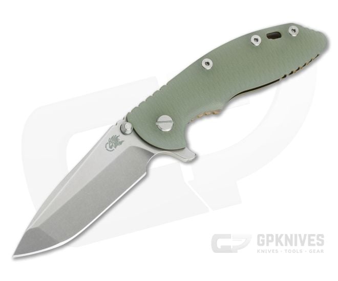 Hinderer XM-18 3.5" Stonewashed S45VN Spanto Jade G10 Bronze Tri-Way Flipper 0978 - HK-0978