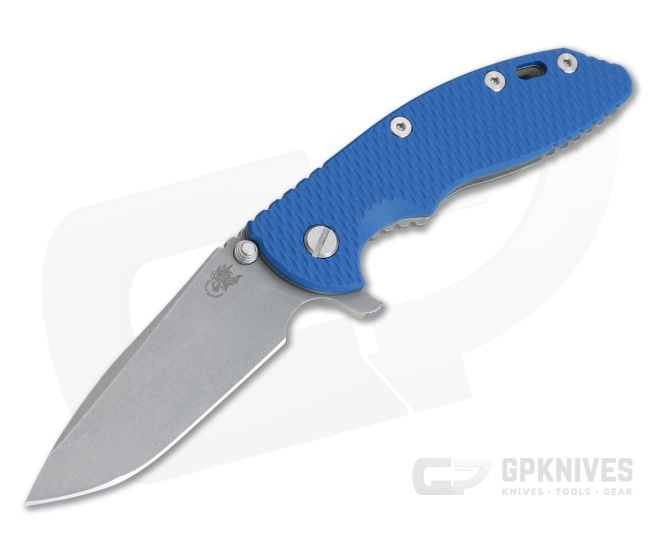 Hinderer XM-18 3.5" Working Finish S45VN Spanto Blue G10 Tri-Way Flipper 0981 - HK-0981