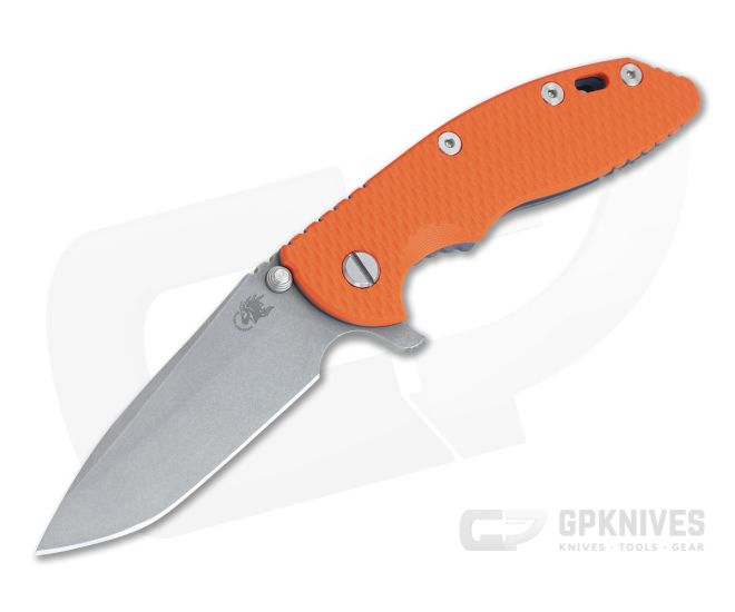 Hinderer XM-18 3.5" Working Finish S45VN Spanto Orange G10 Battle Blue Tri-Way Flipper 0992 - HK-0992