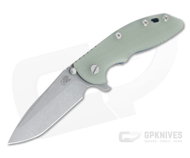 Hinderer XM-18 3.5" Working Finish S45VN Spanto Jade G10 Battle Blue Tri-Way Flipper 0994 - HK-0994