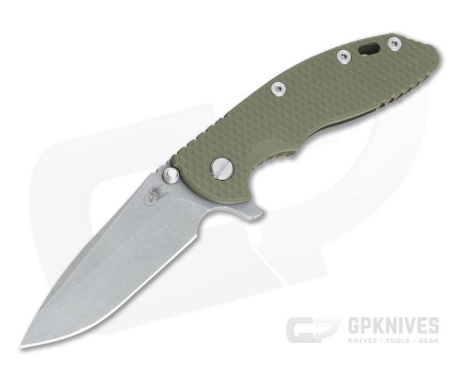 Hinderer XM-18 3.5" Working Finish S45VN Spanto OD Green G10 Battle Bronze Tri-Way Flipper 0998 - HK-0998