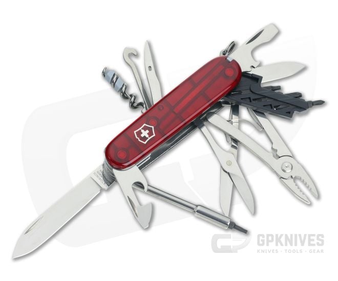 Victorinox CyberTool M Translucent Red Swiss Army Knife 1.7725.T-X1 - VN-1.7725.T-X1