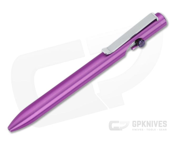 Tactile Turn Short Bolt Action Pen Aluminum Purple TiMascus Bolt - TT-10-BA2-AAL-PUR-DAM