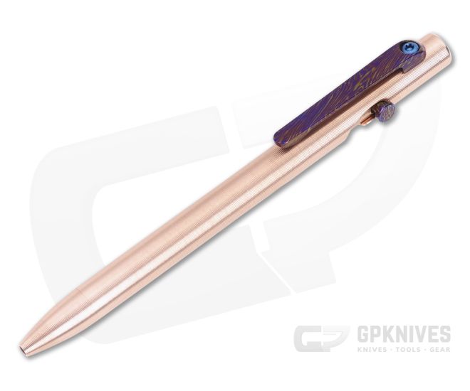 Tactile Turn Short Slim Bolt Action Pen Copper TiMascus Bolt & Clip - TT-10-SB2-COP-DAM