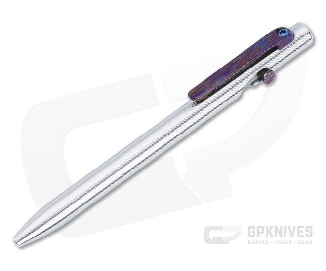 Tactile Turn Short Slim Bolt Action Pen Titanium TiMascus Bolt & Clip - TT-10-SB2-TTM-DAM