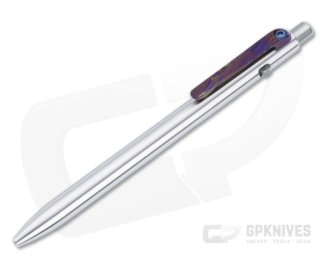 Tactile Turn Short Slim Side Click Pen Titanium TiMascus Clip - TT-10-SS2-TTM-DAM