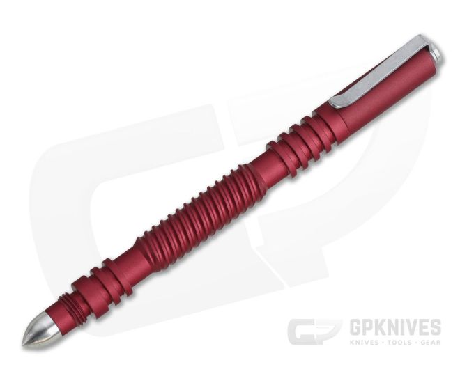 Hinderer Knives Investigator Pen Spiral Aluminum Matte Red - HK-1004