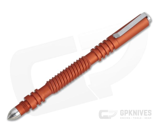 Hinderer Knives Investigator Pen Spiral Aluminum Matte Orange - HK-1005