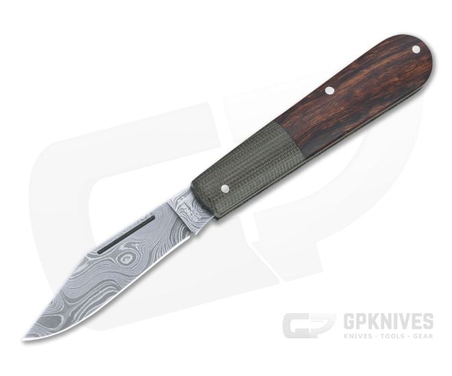 Boker Solingen Barlow Integral Leopard Damascus Micarta Ironwood Slip Joint 100501DAM - BO-100501DAM
