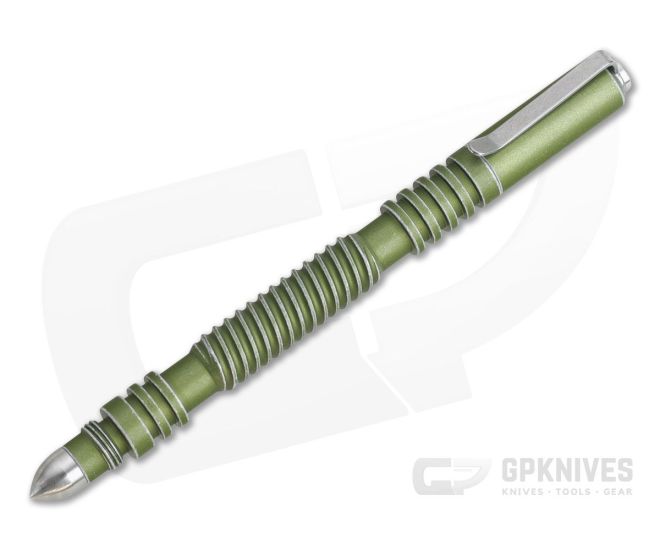Hinderer Knives Investigator Pen Spiral Aluminum Battle OD Green - HK-1008