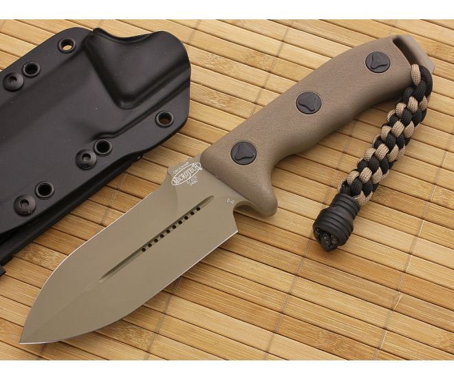 Microtech Crosshair Tan Fixed Double Edge - MT-101-1TA