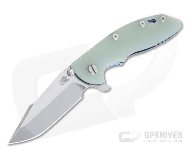 Hinderer XM-18 3.5" Stonewashed 20CV Harpoon Spanto Translucent G10 Blue Tri-Way Flipper 1018 - HK-1018