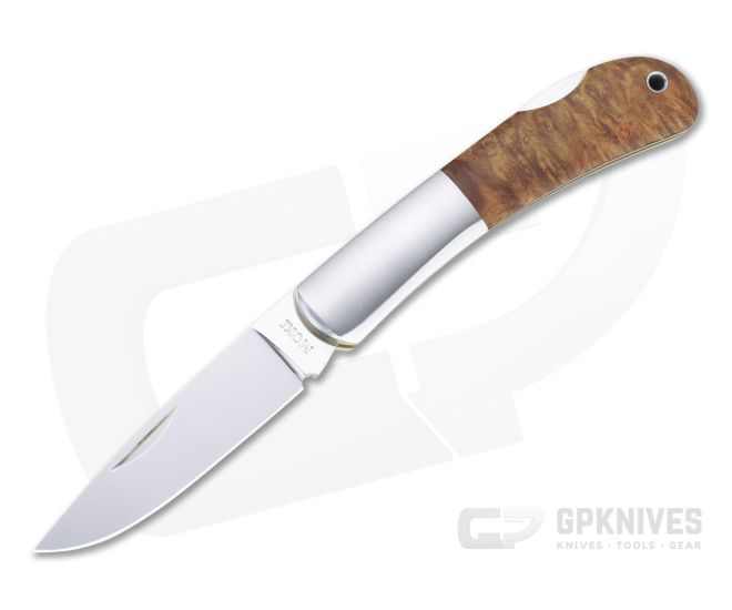 Moki Glory Polished AUS-8 Bolstered Quince Wood Lock Back Folder 101J - MK-101J
