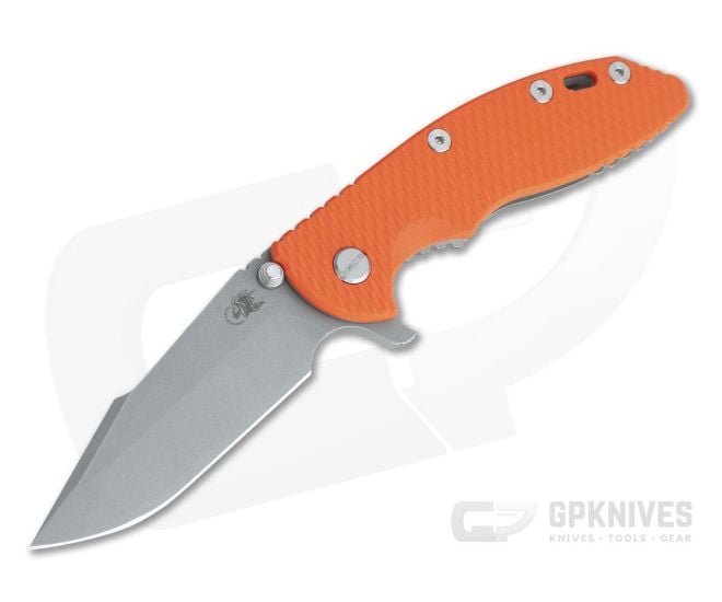 Hinderer XM-18 3.5" Working Finish 20CV Harpoon Spanto Orange G10 Tri-Way Flipper 1025 - HK-1025