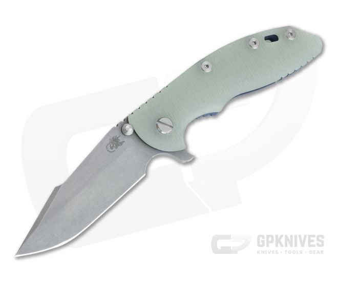 Hinderer XM-18 3.5" Working Finish 20CV Harpoon Spanto Jade G10 Battle Blue Tri-Way Flipper 1028 - HK-1028