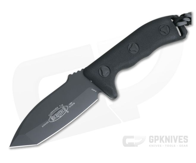 Microtech Currahee Black Tanto Elmax Plain Edge 103-1 - MT-103-1-ELMAX