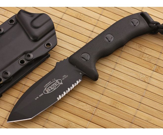 Microtech Currahee Black Tanto Serrated - MT-103-2BL