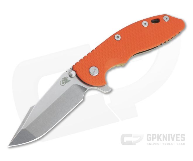 Hinderer XM-18 3.5" Stonewashed 20CV Harpoon Spanto Orange G10 Bronze Tri-Way Flipper 1033 - HK-1033